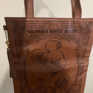 Faux leather Mickey rectangular tote bag